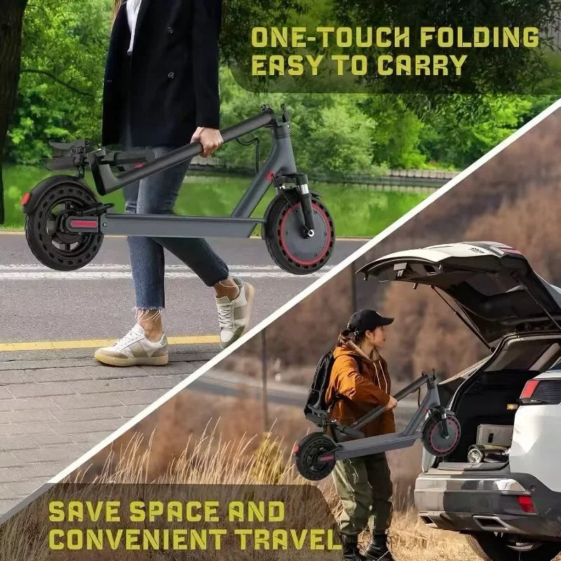 Electric Scooter, 500W 22MPH, 10inch Adult Smart Scooter, Shock-Absorbing, Anti-Skid, Folding Scooter