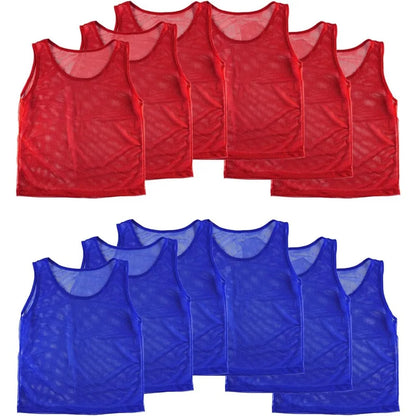 Pinnies Scrimmage Team, 12 Practice Jersey Vests for Child, Youth, Teens