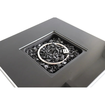 White Steel 30 Inch Propane/natural Gas Firepit Table