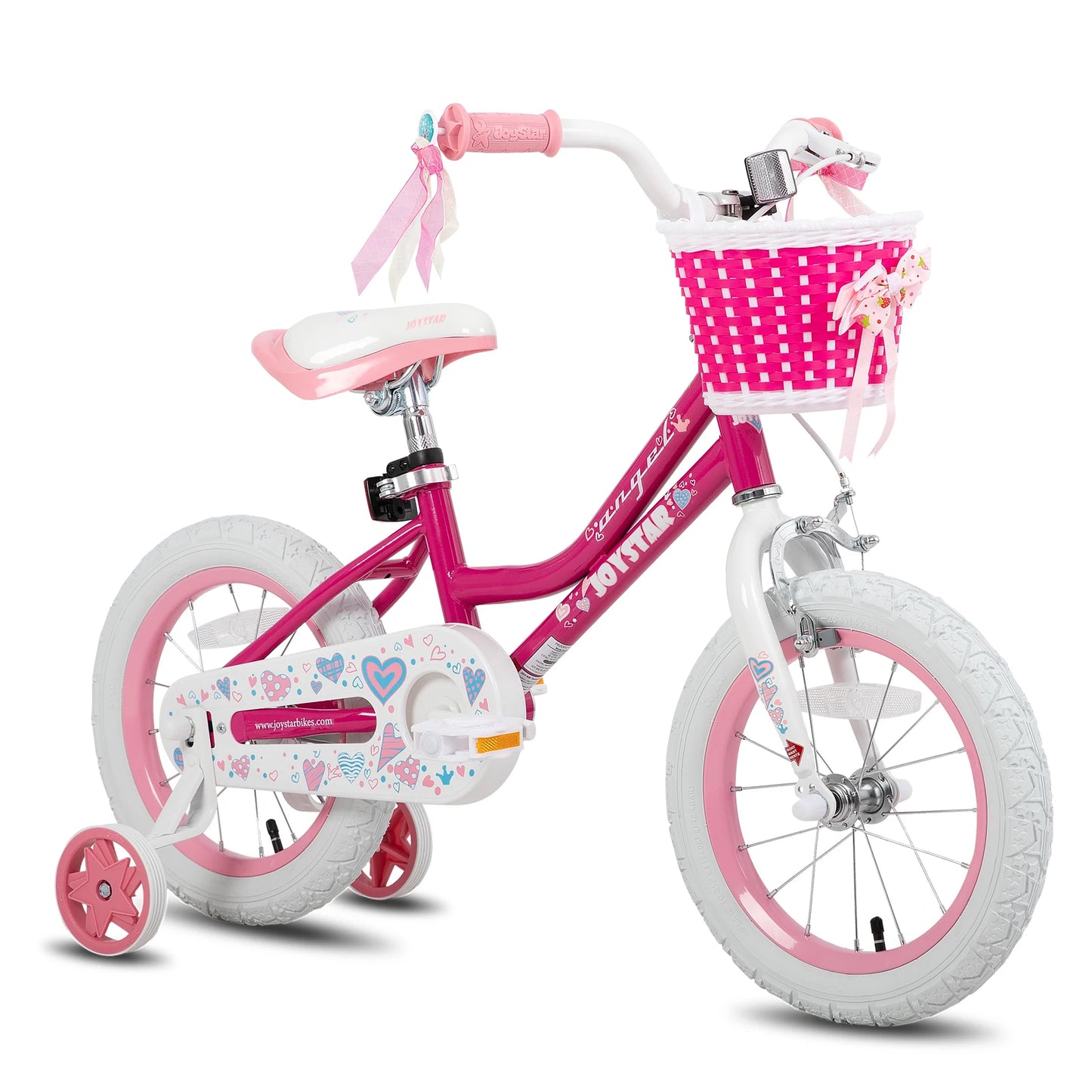 Girls Bike with Basket & Training Wheels, 12, 14, 16, 18 Inch Kids Bike, Foot Brake, Child Bicycle