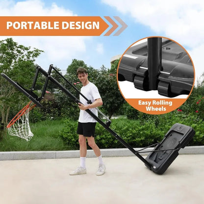 Basketball Hoop Outdoor, 44/48 Inch Impact Backboard, Adjustable Height