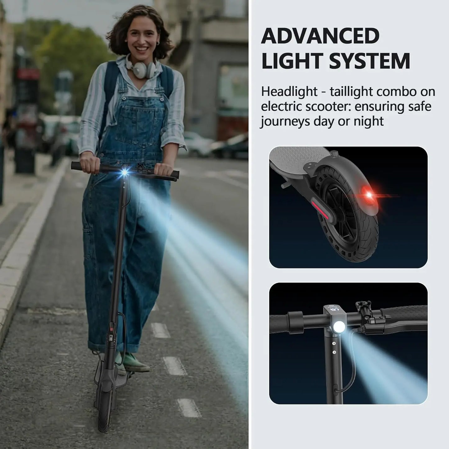 Electric Scooter, 350W, Max Speed 19mph, 8.5inch Tire, Folding Design, 16 Miles Range