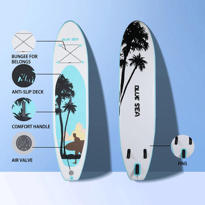 All-Around Inflatable Paddle Board, 11ft×32in for Adults, Includes Paddle, Pump, Backpack & Fin