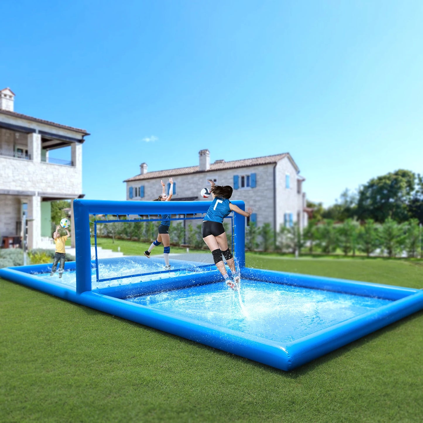 Inflatable Volleyball Court Outdoor 33 ft. Water Volleyball Pool