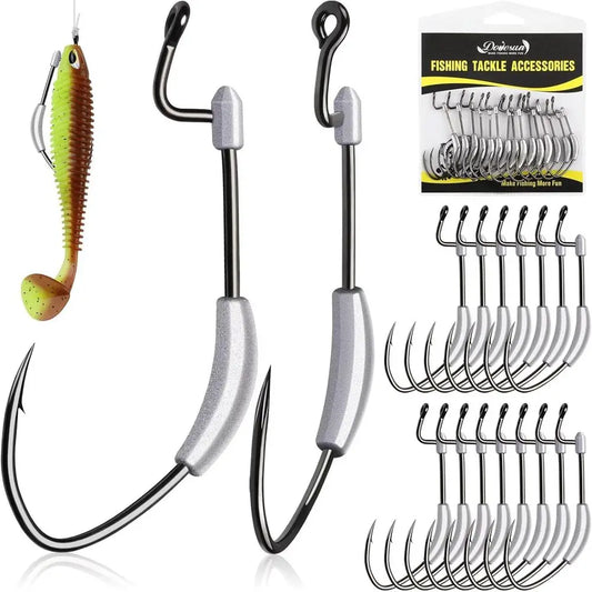 15PCS Weighted Swimbait Hooks, for Bass Fishing, Fresh or Saltwater