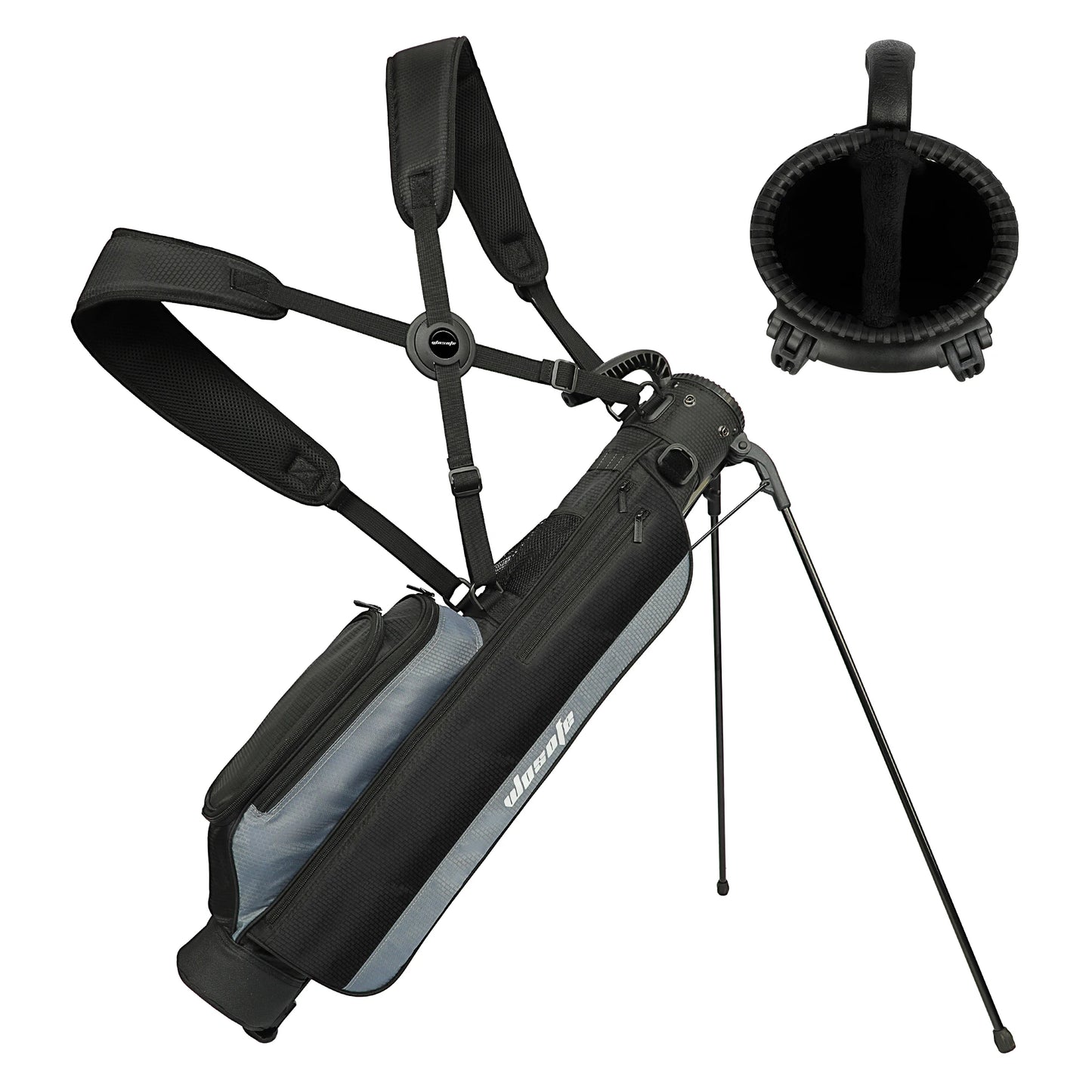 Lightweight Golf Stand Bag, Sunday Carry Bag w/ Auto-Pop Stand, 5 Pocket, 2/3 Way Divider