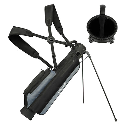 Lightweight Golf Stand Bag, Sunday Carry Bag w/ Auto-Pop Stand, 5 Pocket, 2/3 Way Divider