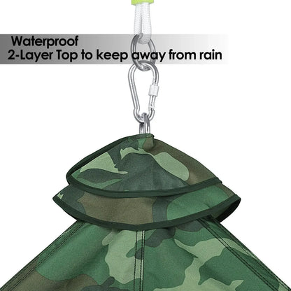 Hanging Tree Tent, Green Camo, Indoor Outdoor Hanging Tent, Waterproof, Portable