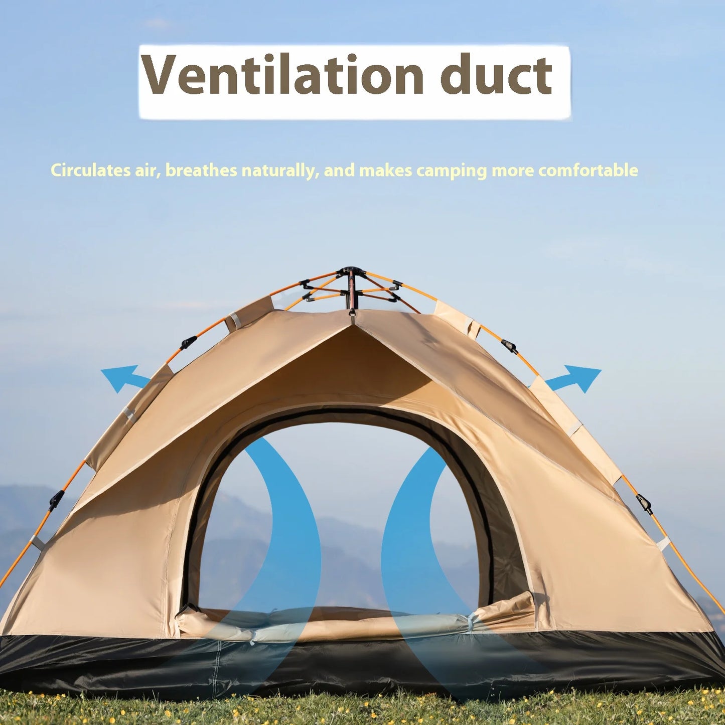 Instant Golden Tents, Portable 3-4 Person, Sun & Rain Shelter