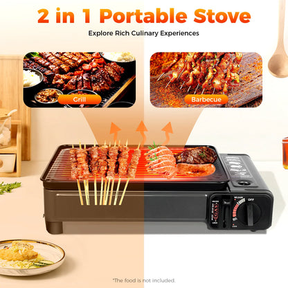 Portable Camping Grill, Butane Gas Stove for Camping, Travel 41.5x28x11cm