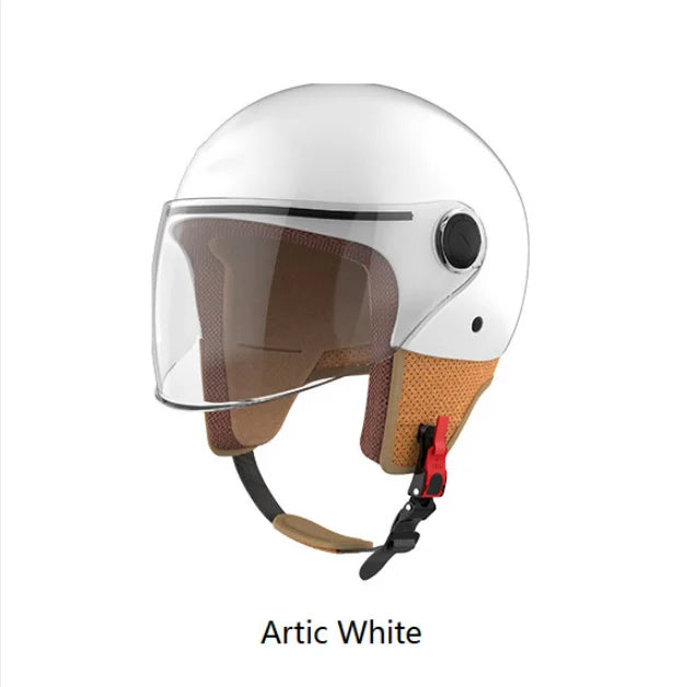 Moped Helmet, Electric Scooter Retro Sport Warm Half Helmet