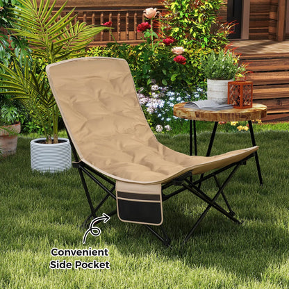 2PCS Portable Folding Camping Chair, 500 LBS Support, Side Pocket and Carry Bags