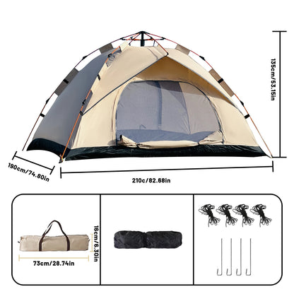 Windproof Camping Tents, 2-4 Person, Easy Set Up, Lightweight for Family Travel,