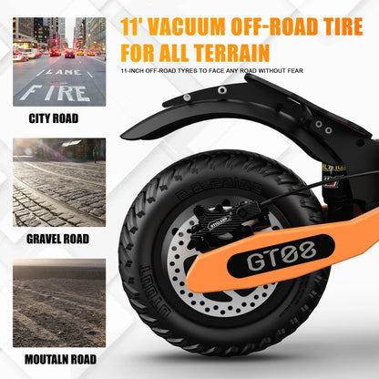 Adult Electric Scooter 5600W Dual Motor, Top Speed 46MPH, 60V27AH, 11-inch Off-Road Tires, Foldable eScooter