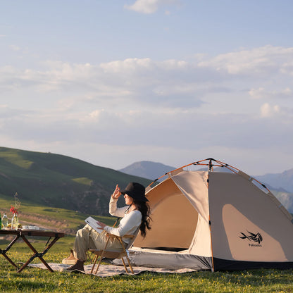 Windproof Camping Tents, 2-4 Person, Easy Set Up, Lightweight for Family Travel,