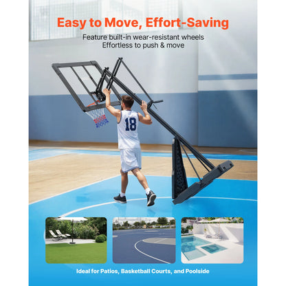 Basketball Stand, Height Adjustment, Hoop with 44 -54 inch Backboard