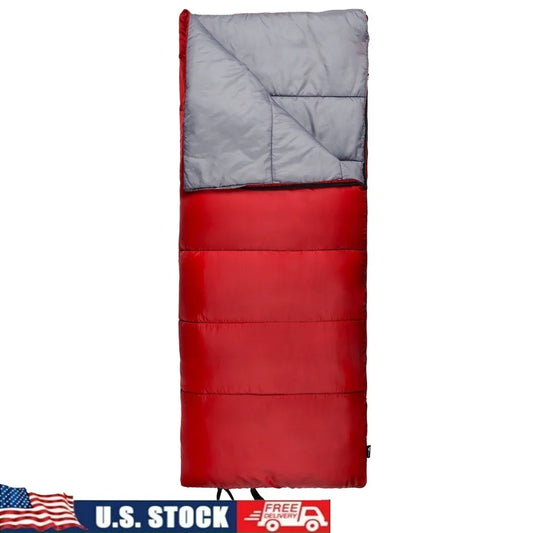 Sleeping Bag Compact Lightweight, 50F Warm Weather Camping, Machine Washable, Insulated, Fabric Stuff Sack