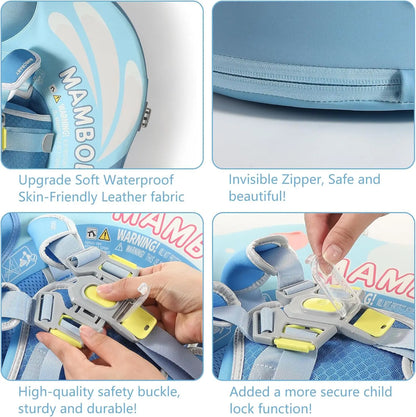 MamboBaby Swim Float with Canopy, Pool Infant Swimming Lying Waist 3-24 Months