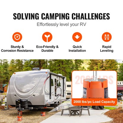 Trailer Jack Block, 2000 lbs Capacity Each, RV Leveling, High-quality RV Camper Stabilizer, 2-Pack