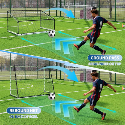 Soccer Goal, 7x5Ft Net, Rebounder, Steel Frame