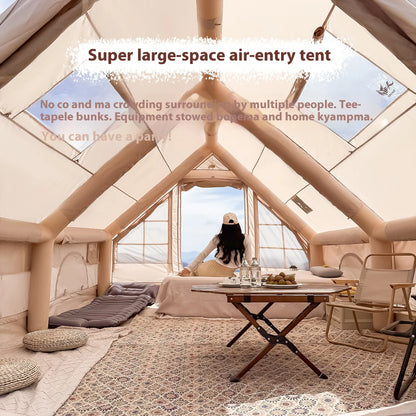 Inflatable Tents for Adult Camping, Luxury Tents, w/ Stove Plug, 4/6/8 Person Family Tent