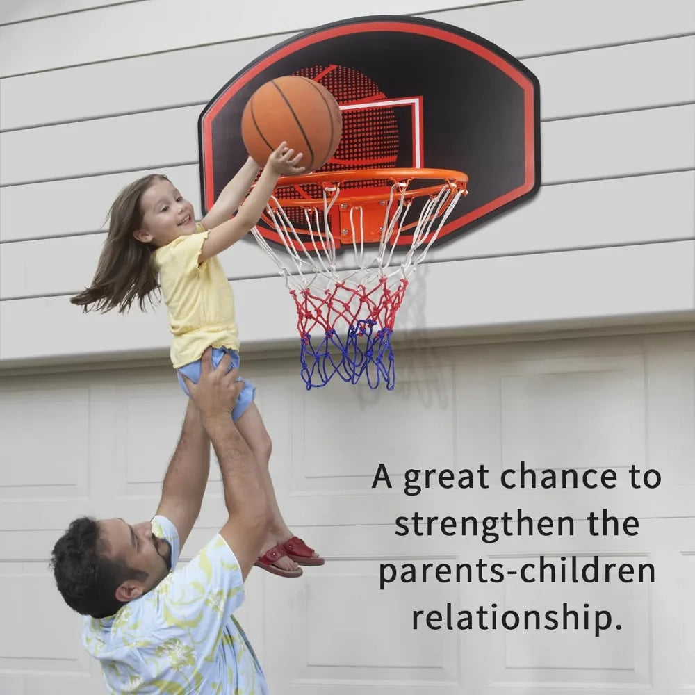 Basketball Hoop, 36"x24" Wall Mounted, Shatter-Proof Backboard