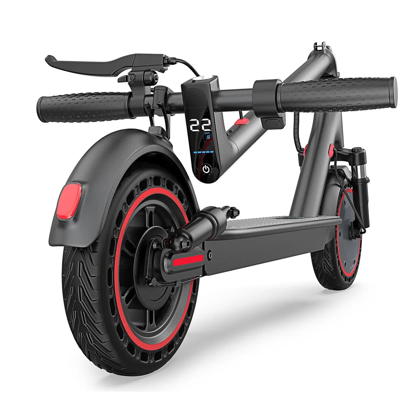 Electric Scooter, 48V 10.5Ah Battery, 22MPH Max Speed, 22Miles Max Range, 10”Honeycomb Tires, Foldable, Dual Braking & Suspension