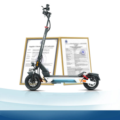 Electric Scooter for Adults, 2000W Motor, 48V 20.8Ah Battery, 40 Miles Range, Dual Disc Brakes, 10" Tires, Foldable