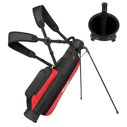 Lightweight Golf Stand Bag, Sunday Carry Bag w/ Auto-Pop Stand, 5 Pocket, 2/3 Way Divider