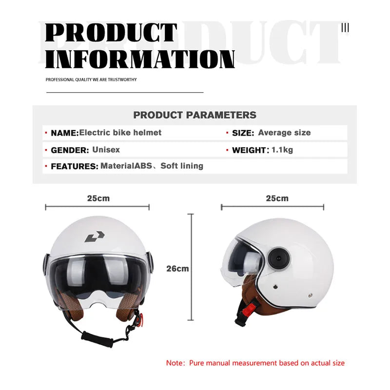 Motorcycle half Helmets, DOT Approved, Unisex, Dual Lens Scooter Helmet