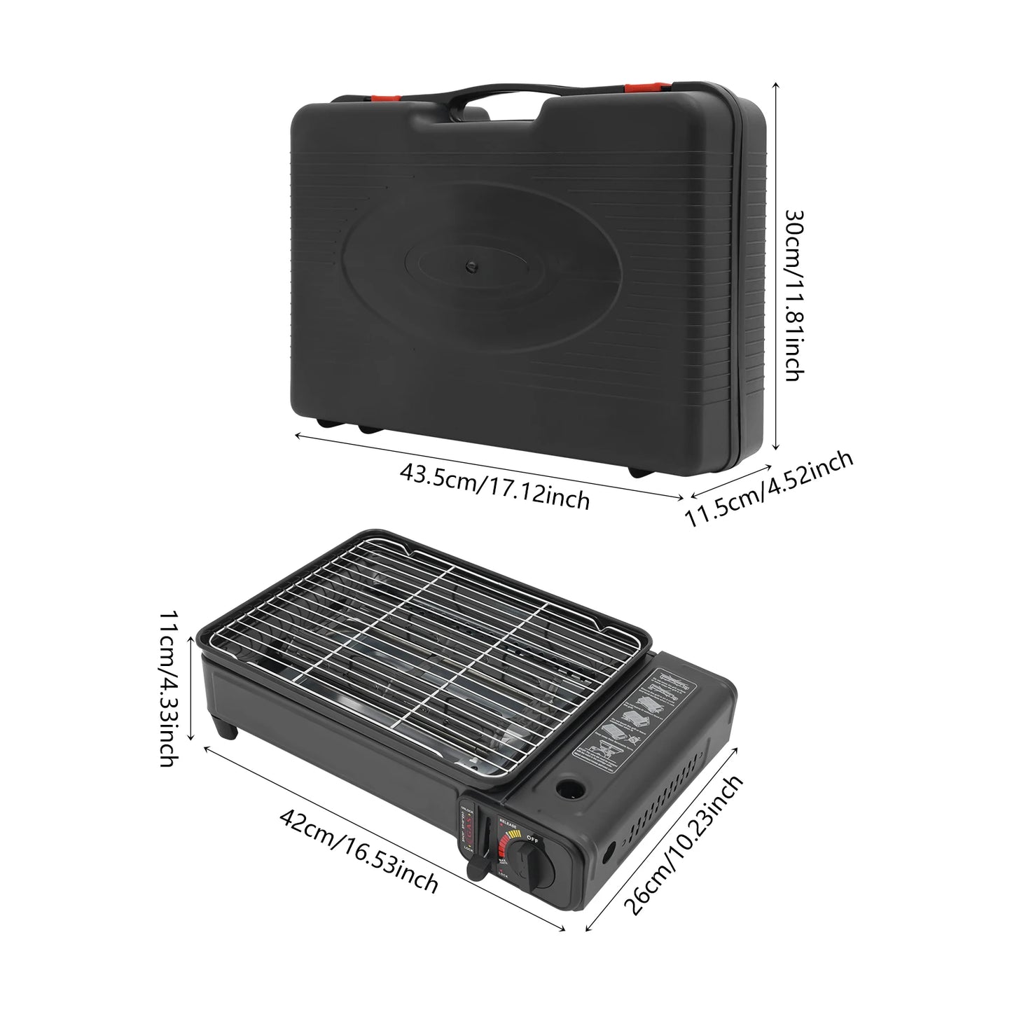 Portable Gas Barbecue Camping Stove w/ Carrying Case