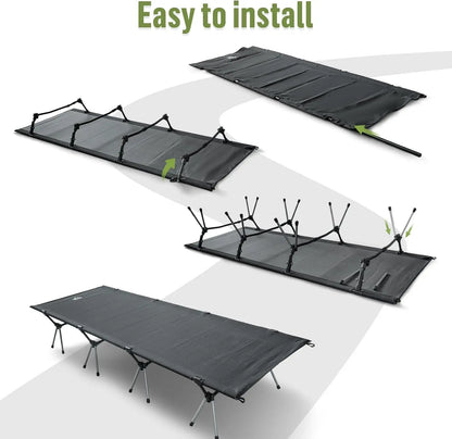 Camping Cot Bed, Portable Folding Sleeping Cots, for Adults 1-Person Elevated Off-Ground
