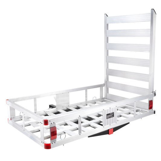 Cargo Carrier, Trailer Mount 47/53/60 in Hitch, 400/500lb Capacity  Aluminum Cargo Basket