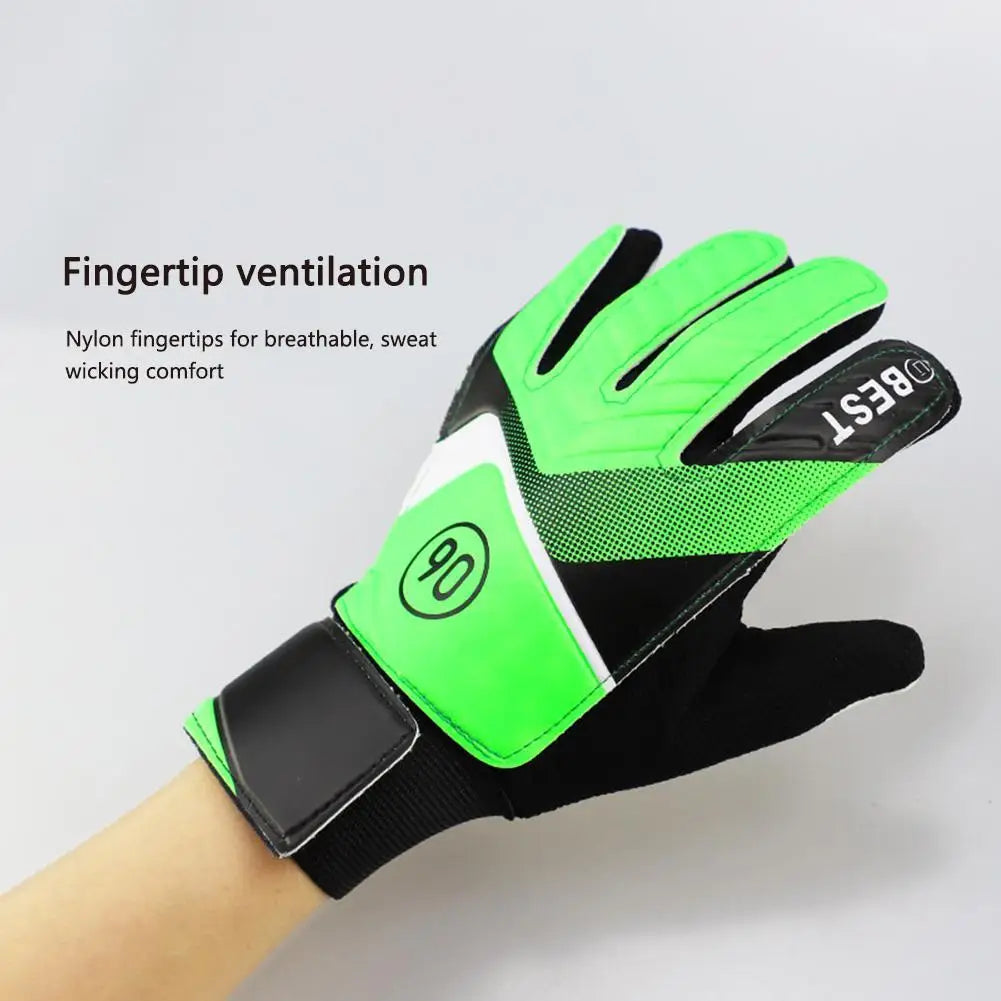 PU Breathable Latex Goalkeeper Gloves, Football Finger Protection Gloves