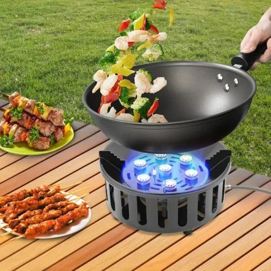 Portable Camping Stove w/ 3 Adapters, 72000 BTU, Windproof, Electronic Ignition
