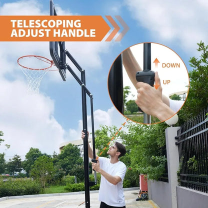 Basketball Hoop Outdoor, 44/48 Inch Impact Backboard, Adjustable Height