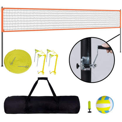 Volleyball Net, Portable, Adjustable Height, with Ball, Pump & Carrying Bag
