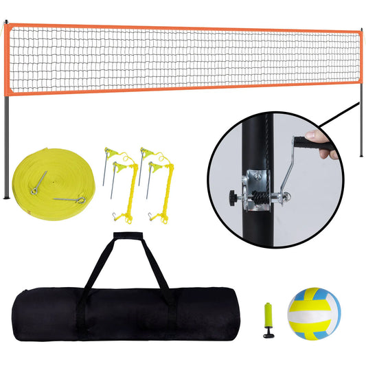 Volleyball Net, Portable, Adjustable Height, with Ball, Pump & Carrying Bag