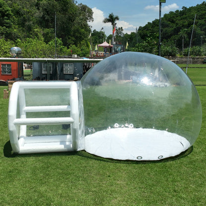 Inflatable 10FT PVC Bubble House, Outdoor Castle with 750W Air Blower, 100 Balloons