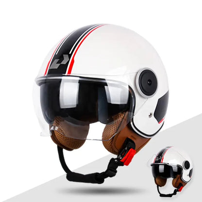 Motorcycle half Helmets, DOT Approved, Unisex, Dual Lens Scooter Helmet