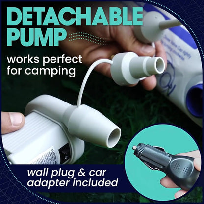 Portable Queen Air Mattress with Built-in Pump for Camping, Travel & Guests - Grey