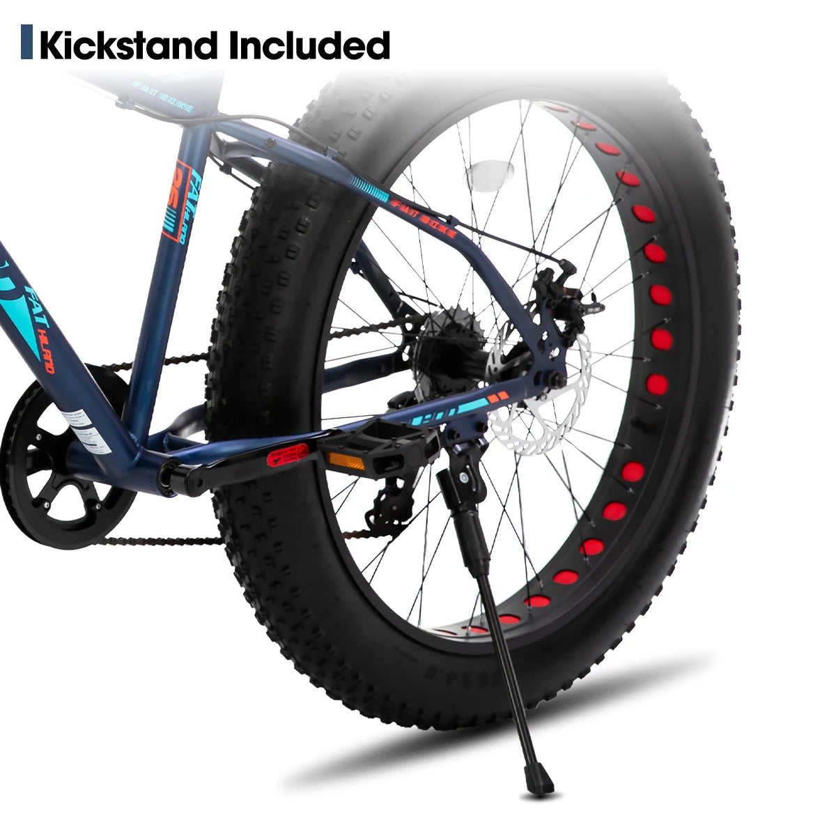 20 Inch Kids' Bicycles, Fat Tire Mountain Bike for Age 5 + Years, 7-Speed, Dual-Disc Brake