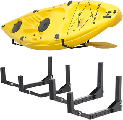 Adjustable Kayak Storage Hooks Wall Mount for Canoe, Paddle Board, Surfboard, Snowboard - Heavy Duty Garage Rack