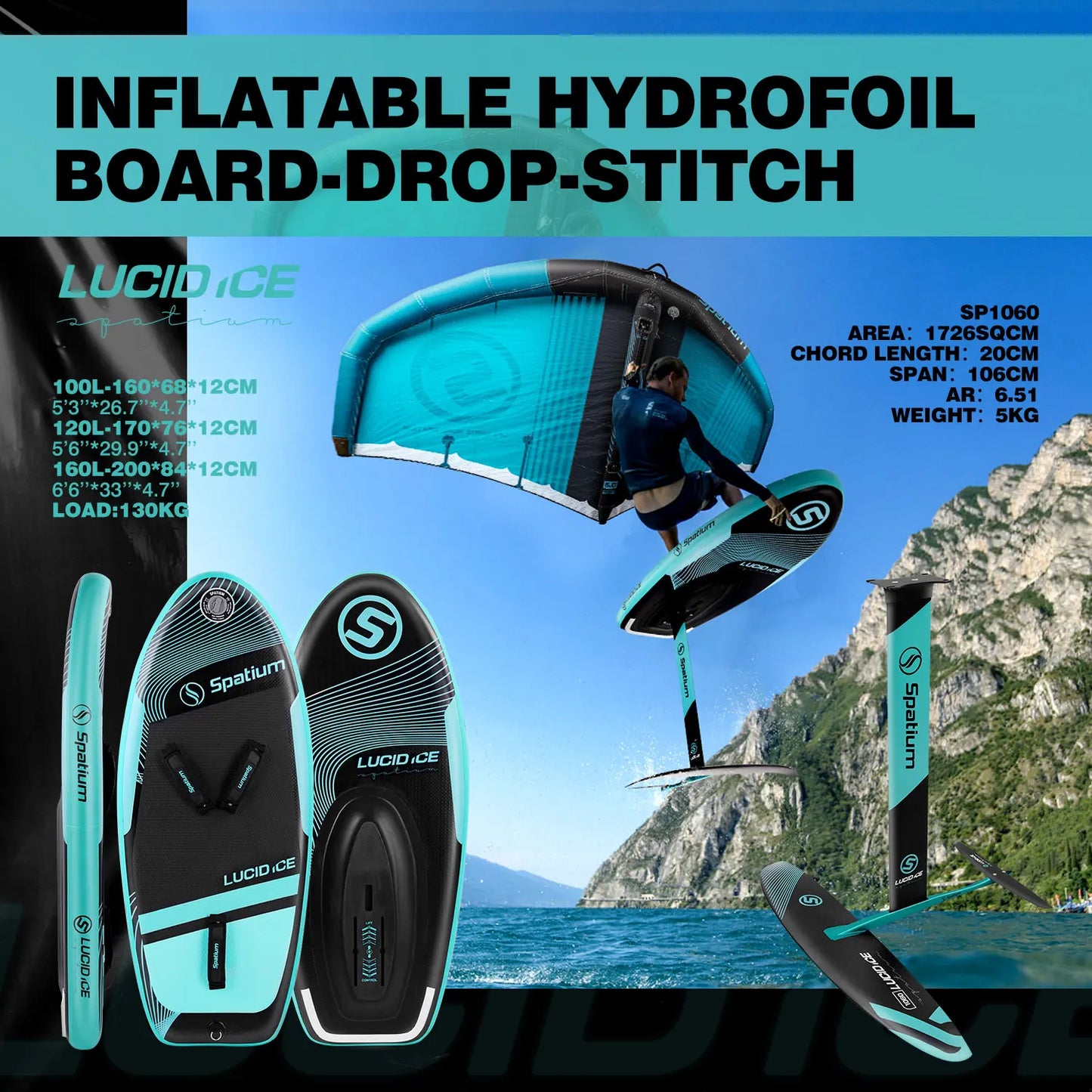 Inflatable Hydrofoil Board, Surfboard, Inflatable Wing Foil Board, Surf Wing Kite Set