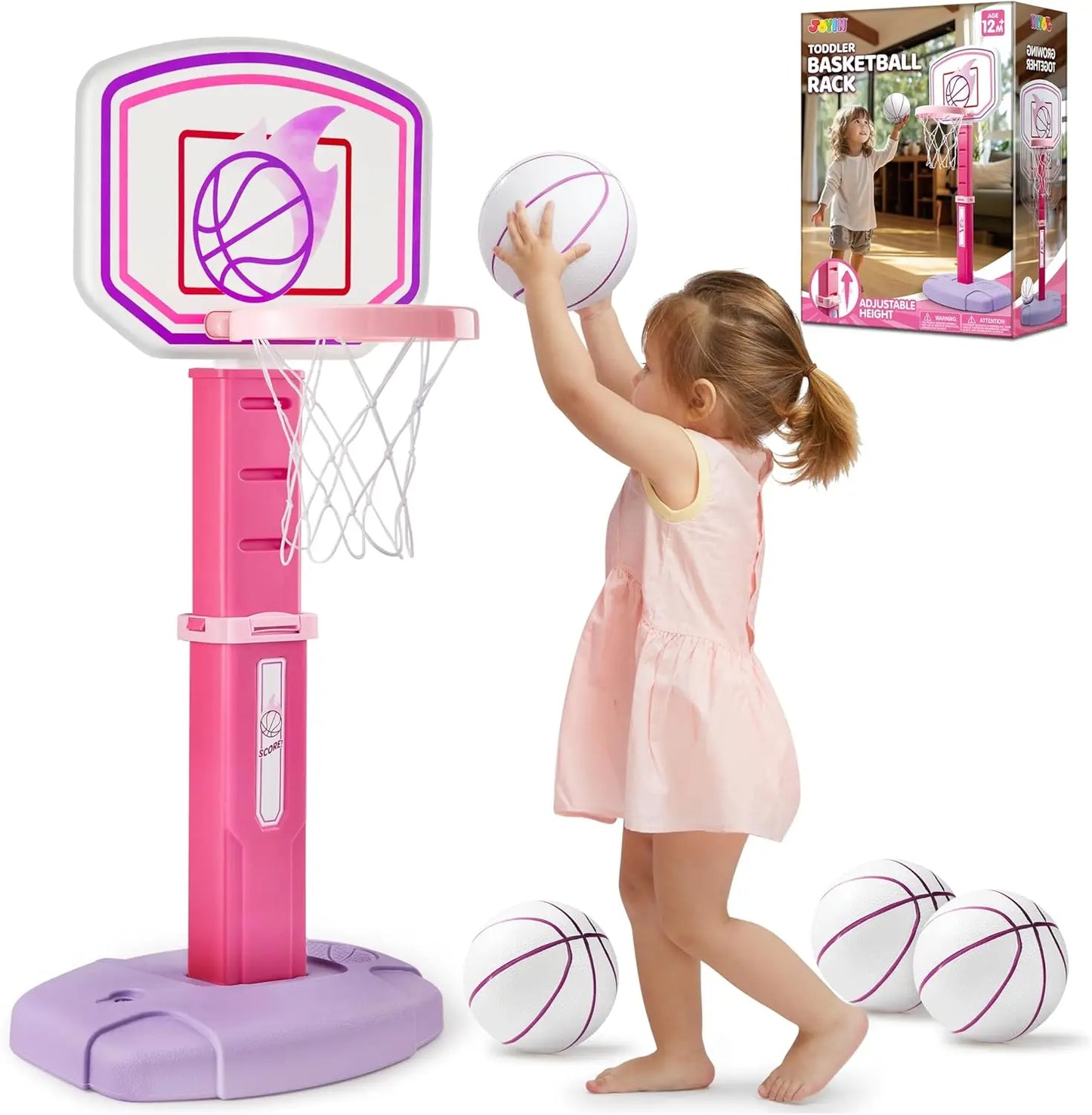 JOYFT Toddler Basketball Hoop, Indoor Adjustable Set for Kids