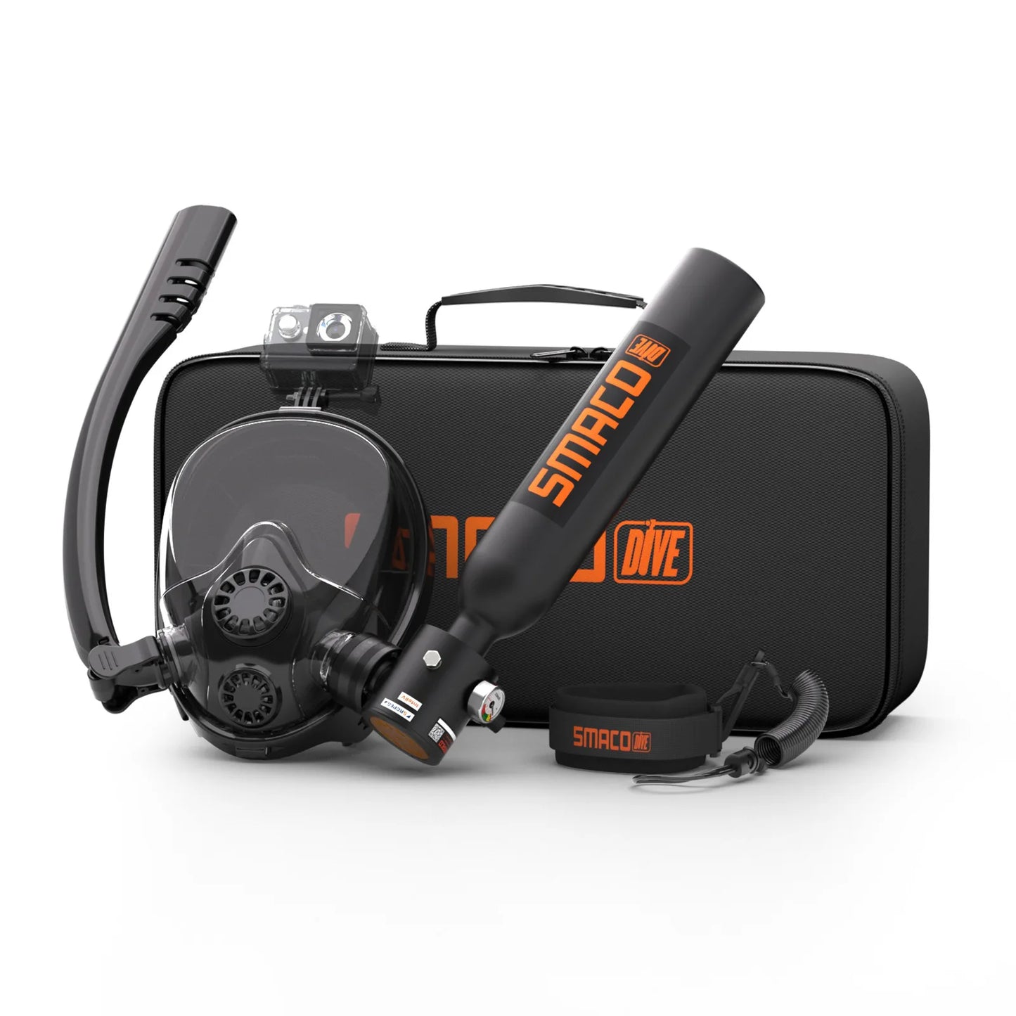 Mini Scuba Tank w/ Snorkel Mask, 0.5L Portable Small Diving Tank, Full Face Diving Mask,