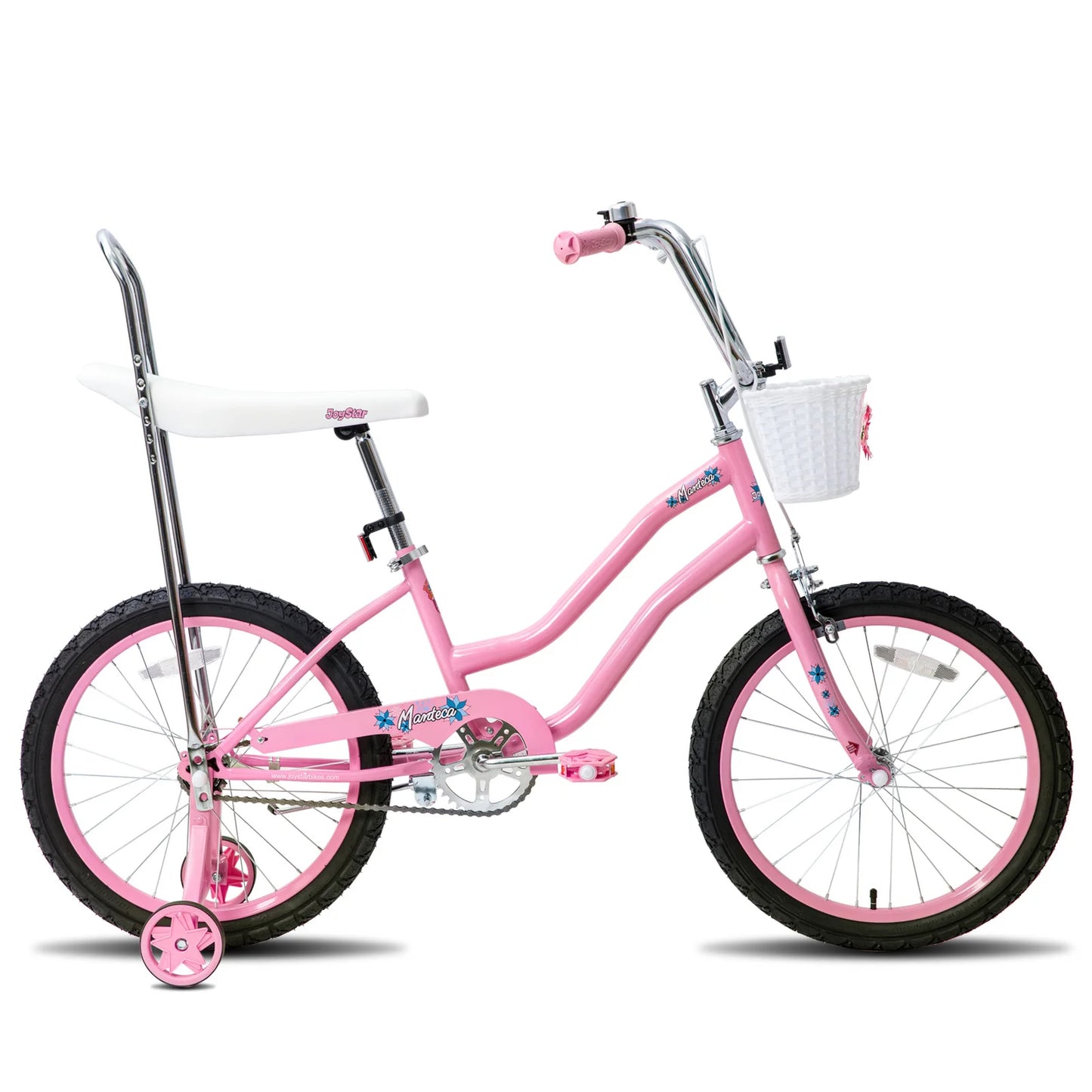 20 Inch Girls Bike w/ Training Wheels, Banana Seat, for Girls Ages 7-12 Years Old, Handbrake and Coaster Brake