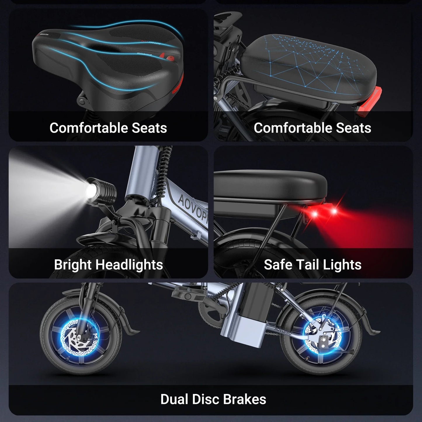 Electric Bike, 14'' Foldable, 500W 48V 10.4AH Battery, 22MPH Max Speed, 28Miles Range