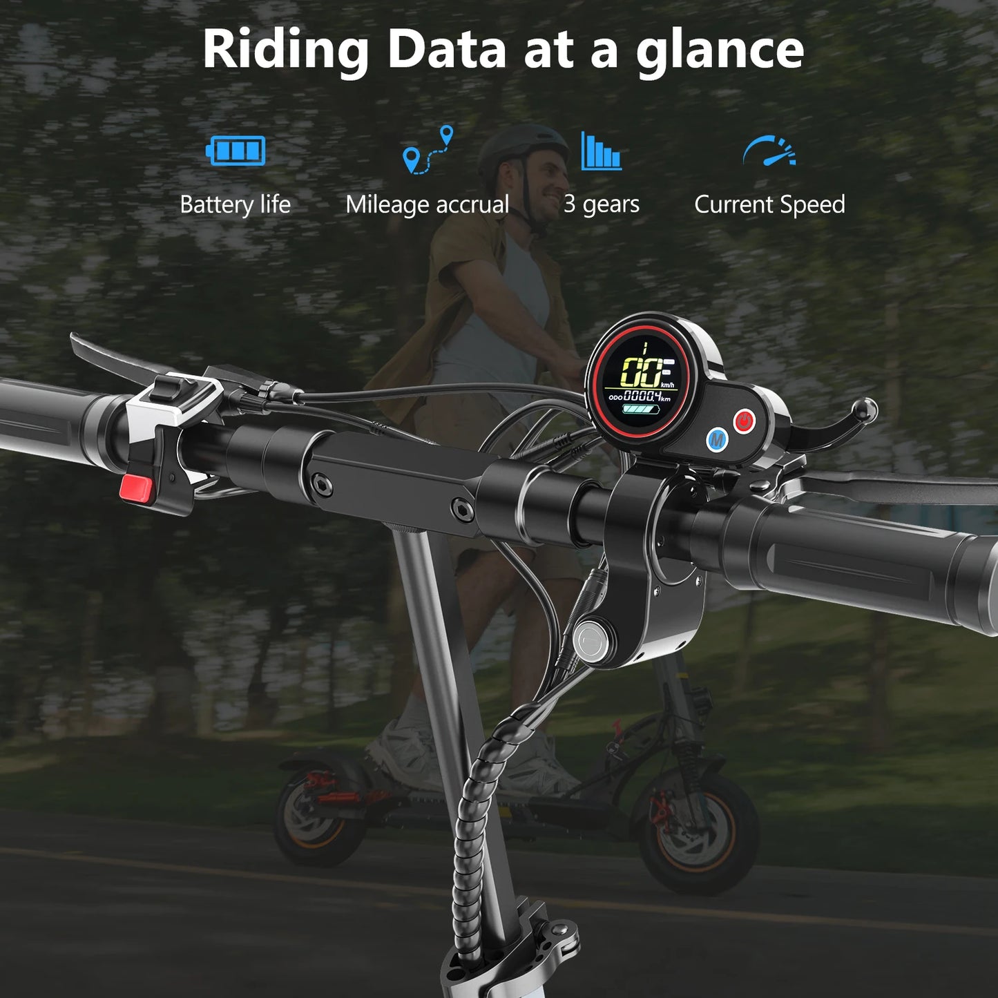 Electric Scooter, 800W/48V/12.5 AH, E-Scooter Max Speed 45KM Per Hour, Max Range 20-30KM, Foldable Adult E-Scooter