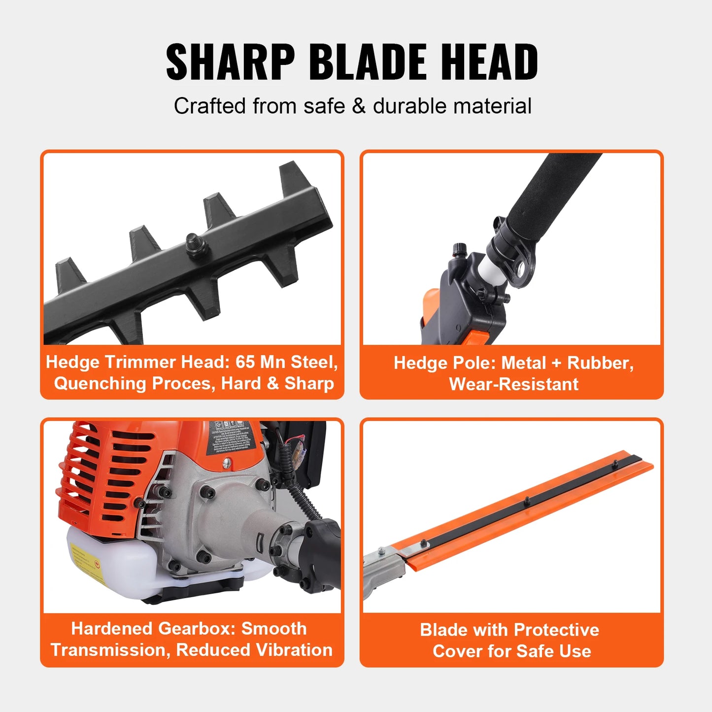 Multi-Functional Trimming Tools, Gas Hedge String Trimmer, Pole Saw, Chainsaw, Pruner w/ Extension Pole